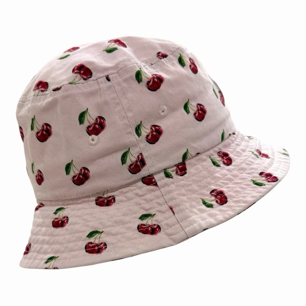 Jim Beam‎ Red Stag Bucket Hat Cherry Print Pink Cotton Drink Smart Unisex